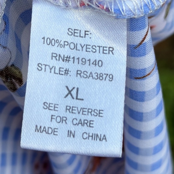 Purple Snow Gingham Floral Mini Dress Size XL - Picture 10 of 11